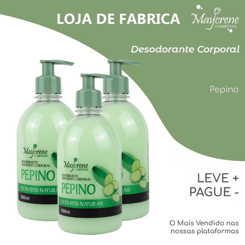 Desodorante Corporal Pepino Maycrene 500ml (Com válvula)