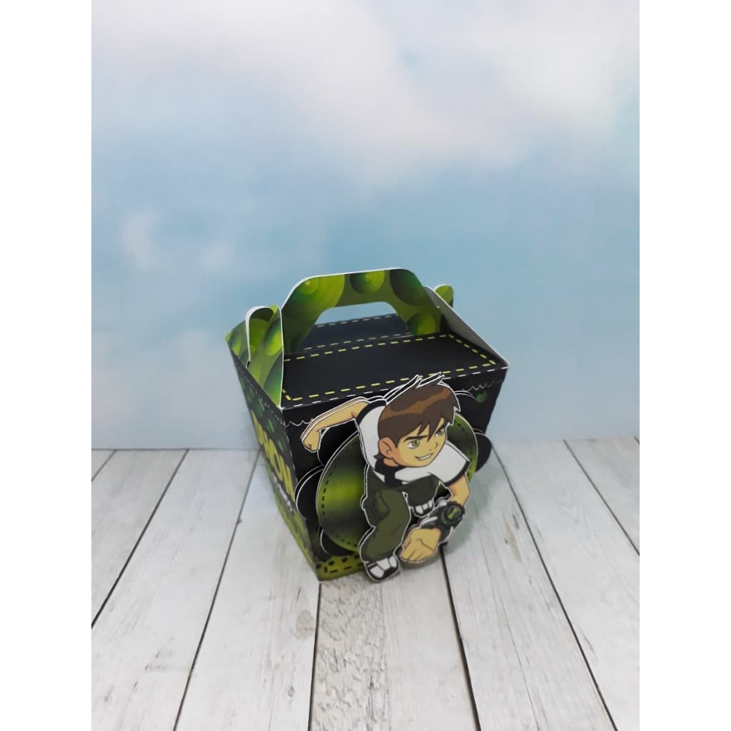 Kit Caixinhas Para Festa Ben 10 Papelaria Personalizada Caixa DESMONTADO