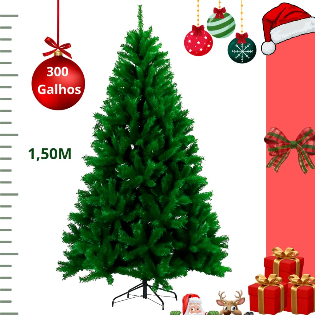Árvore De Natal Premium 150cm 450 Galhos Pinheiro Luxo Cheia
