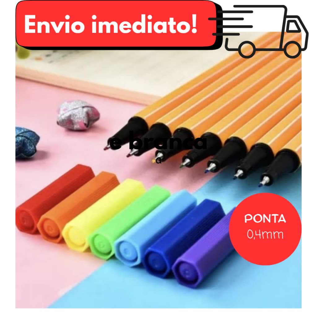 Kit Caneta Hidrográfica Fine Line 0.4 - 12 Cores Vibrantes e Versáteis