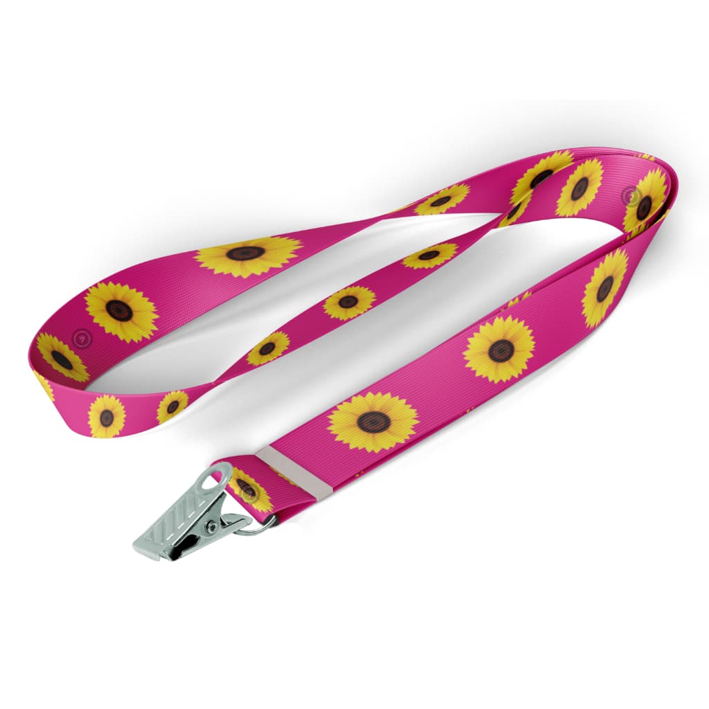Cordão de Identificação Autista Girassol Rosa Deficiências Ocultas Porta Crachá
