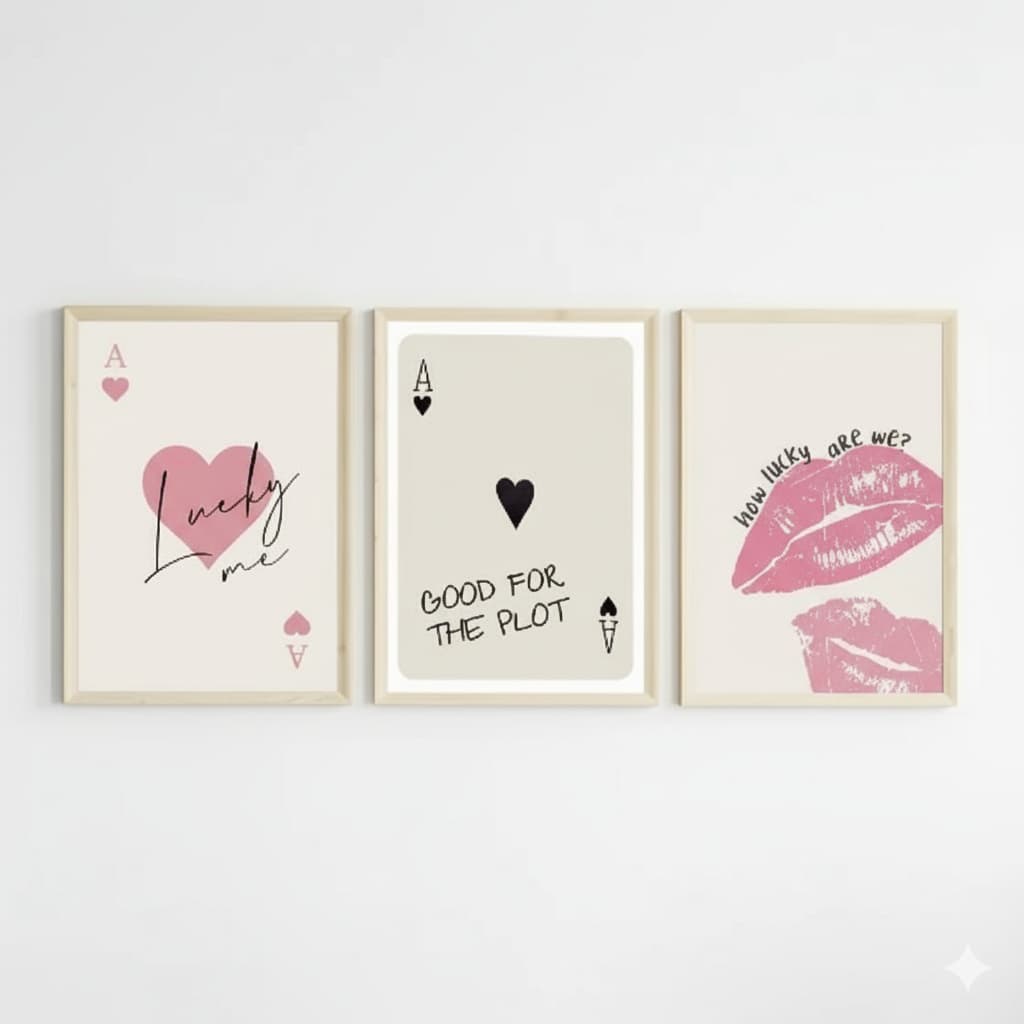 Quadros decorativos Moderno art deco vibrante, perfeito para escritório (3 peças)