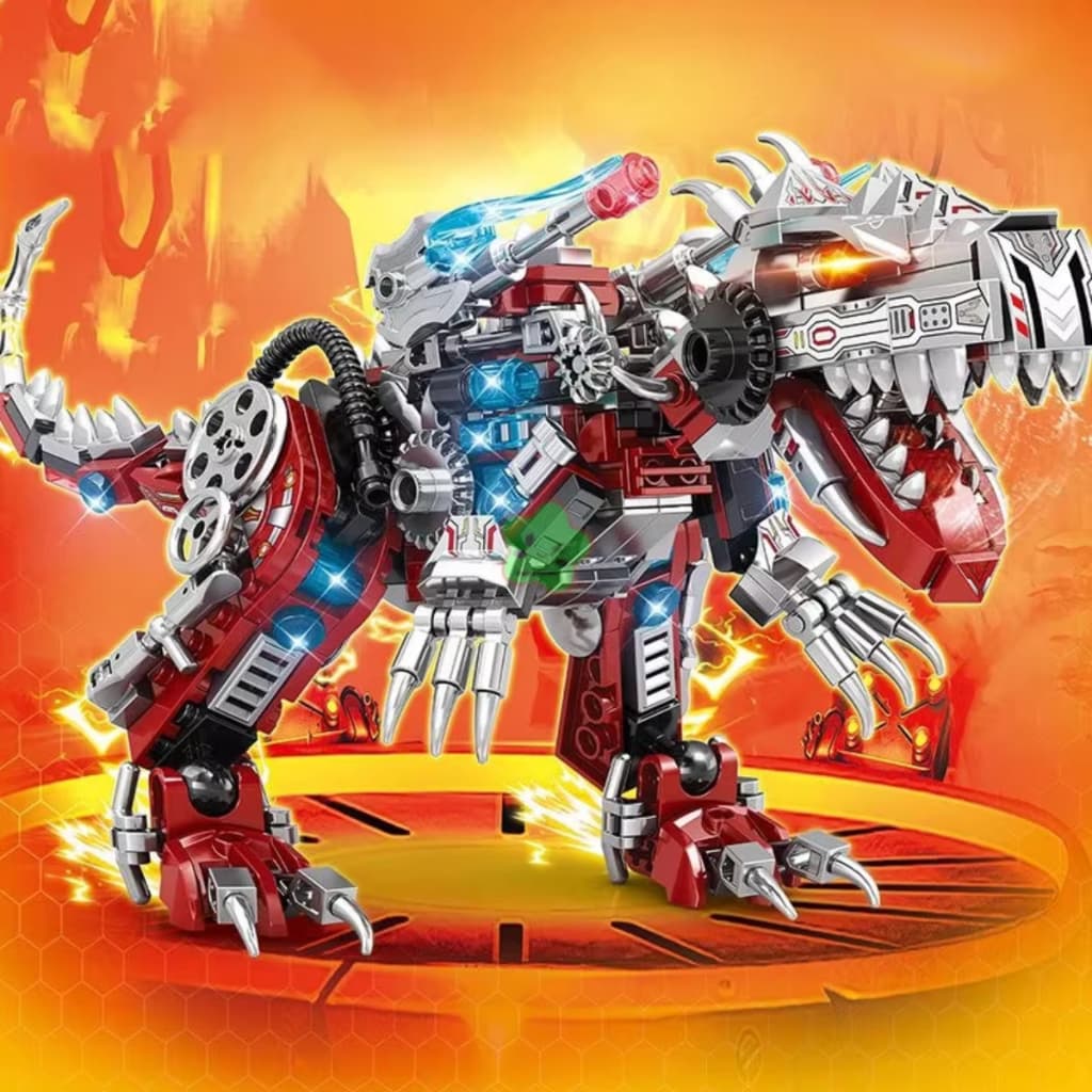 Bloco de Montar Dinossauro Jurássico 2 em 1 com 422 peças pura diversão jurássica com blocos de montar