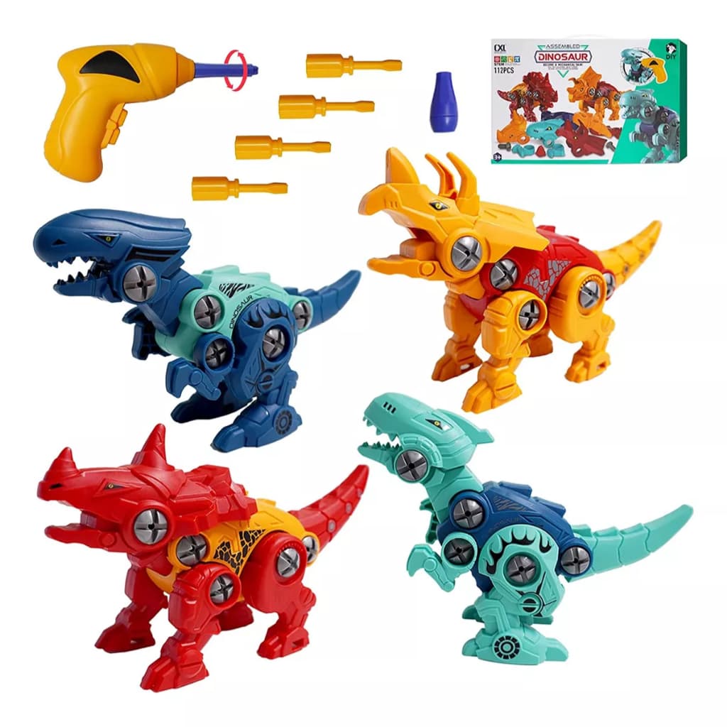 Brinquedo Dinossauros Com chave de fenda, Ferramentas Monta E Desmonta 112pc
