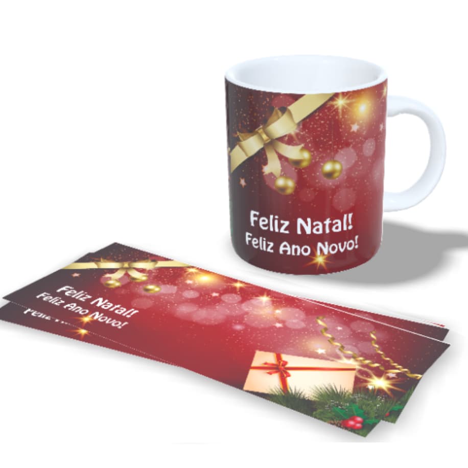 Caneca de Natal - Caneca Personalizada Natalina - Canecas de Épocas de Festas- Mensagem Natalina
