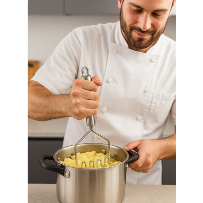 Amassador de Batata Inox – Utensílio Prático de Cozinha