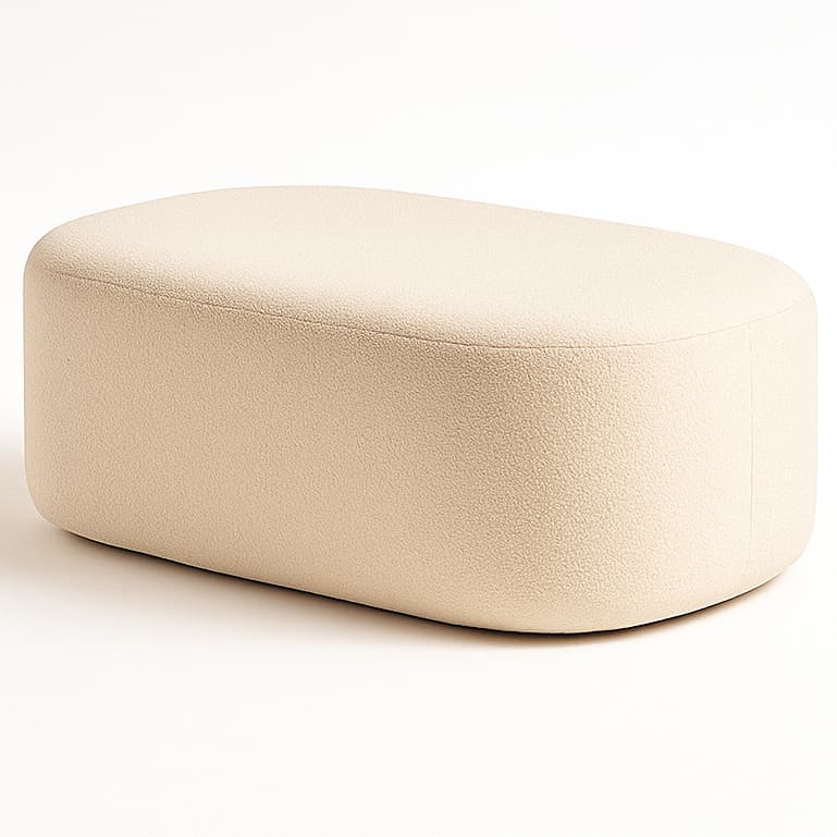 Puff Doris Decorativo Orgânico para Living Quarto 87cm Oslo Linho ou Boucle
