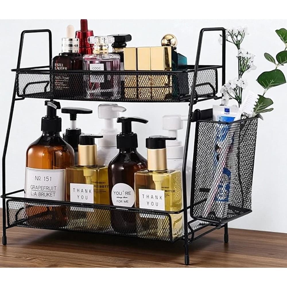 Organizador Multiuso 2 Andares Aramado Preto – Elegância e Praticidade em um Só Produto