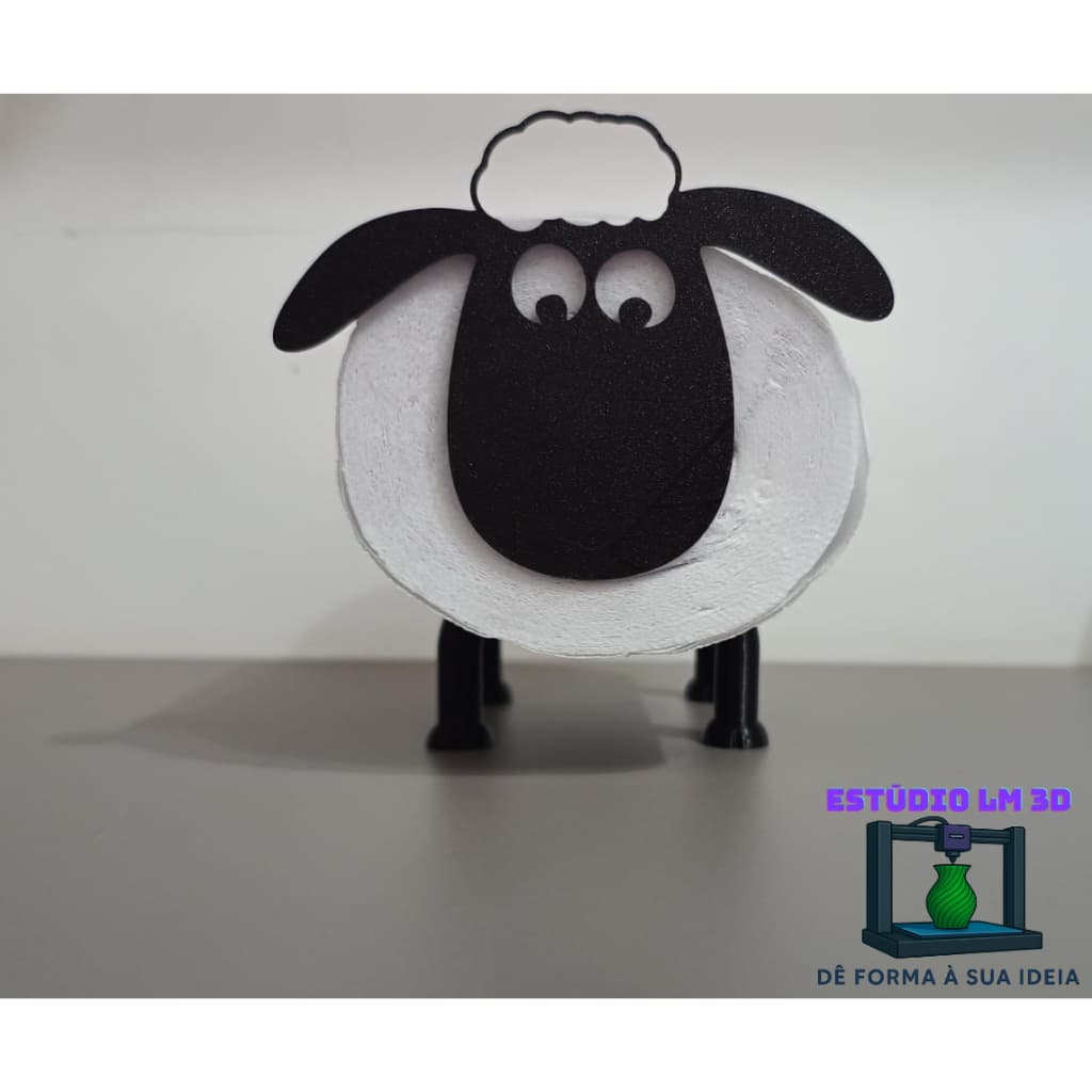 Suporte para papel higiênico ovelha/carneiro para decoração de banheiro na cor preta
