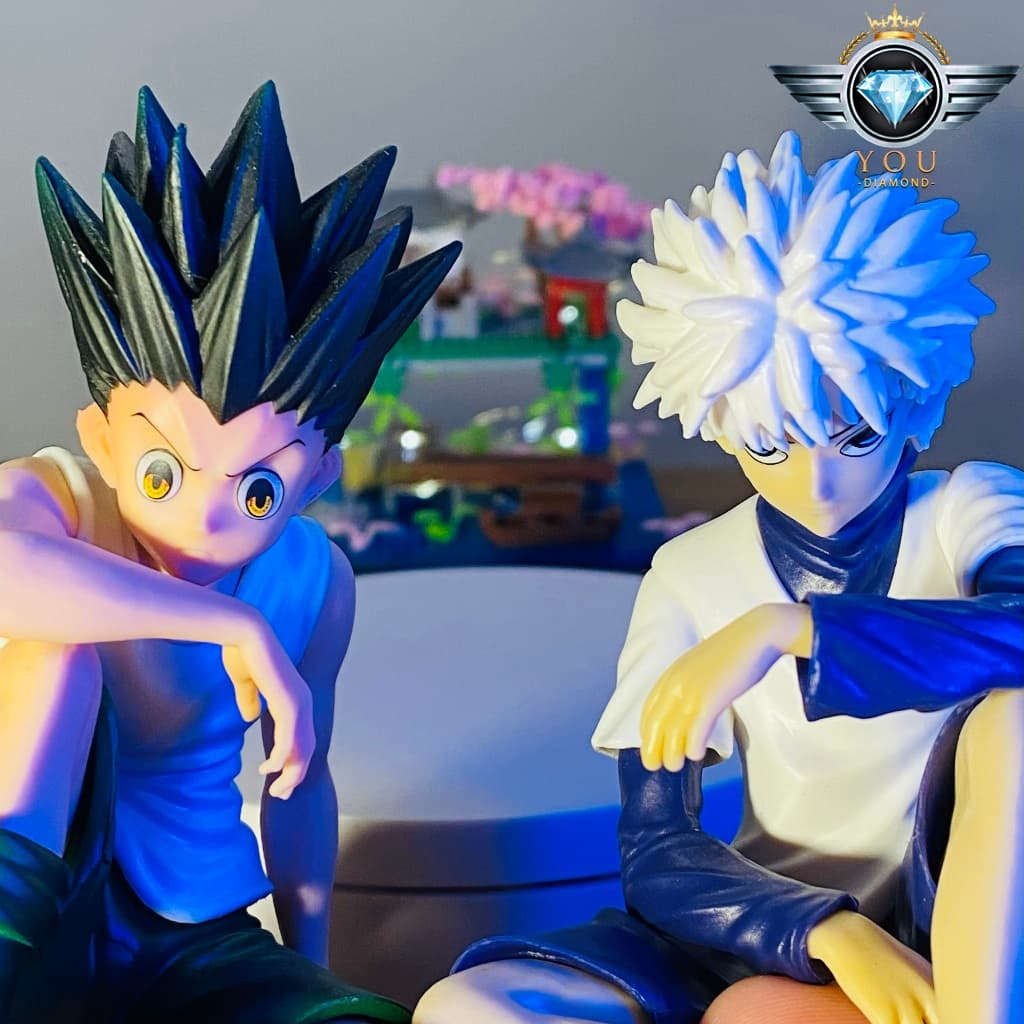 Action Figure - Gon Freecss e Killua Zoldyck, Hunter × Hunter - 11cm - LINHA PREMIUM