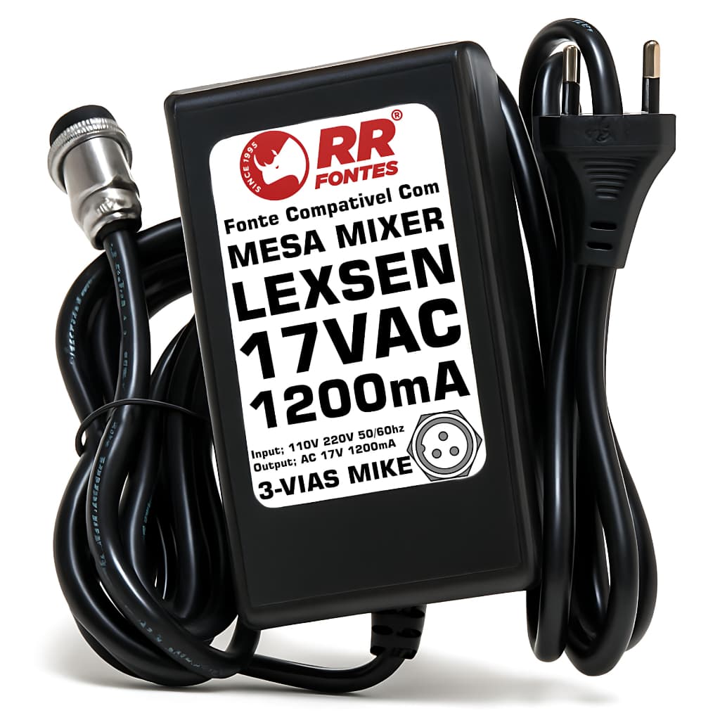 Fonte 17V 2.2A Para Lexsen Pro Mesa MIxer Pm-16es M802fx M1202fx M1642fx M2442fx PRO3242FX-USB