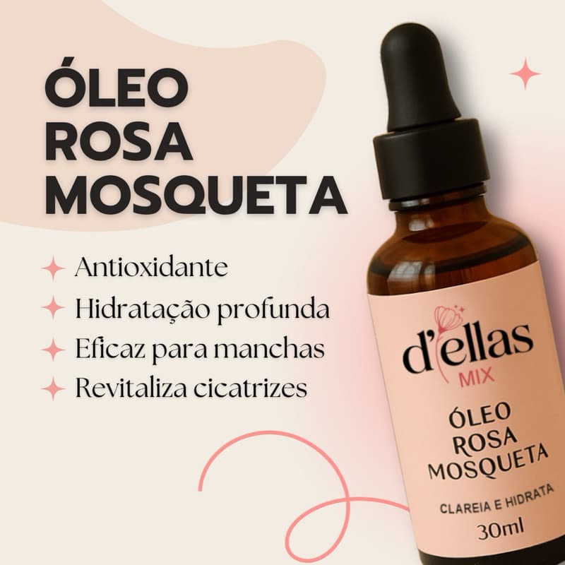 Óleo de Rosa Mosqueta Rubiginosa 100% Puro D'ellas Mix 30mL