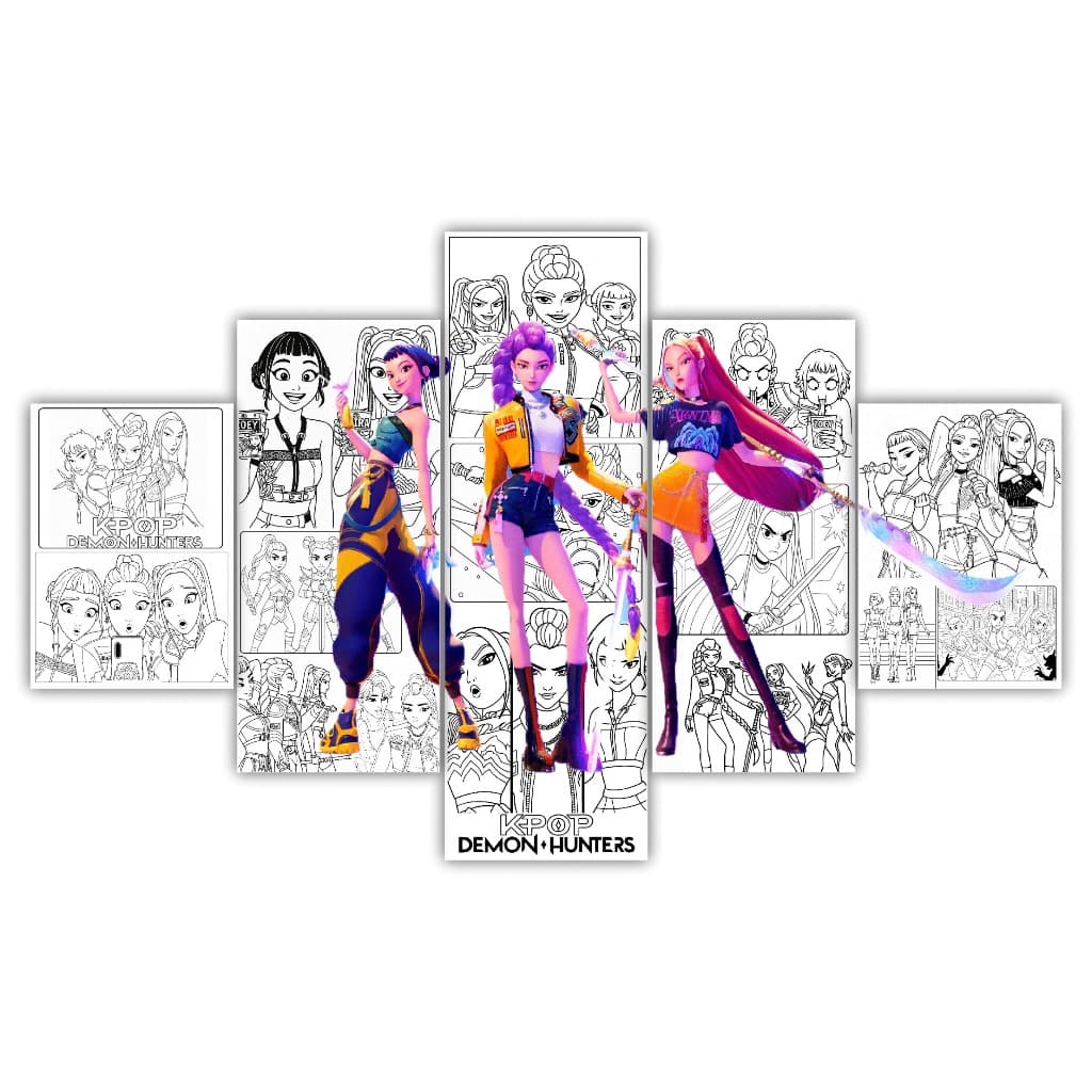 QUADRO DECORATIVO K-POP DEMON HUNTERS GUERREIRAS DO K-POP FILME