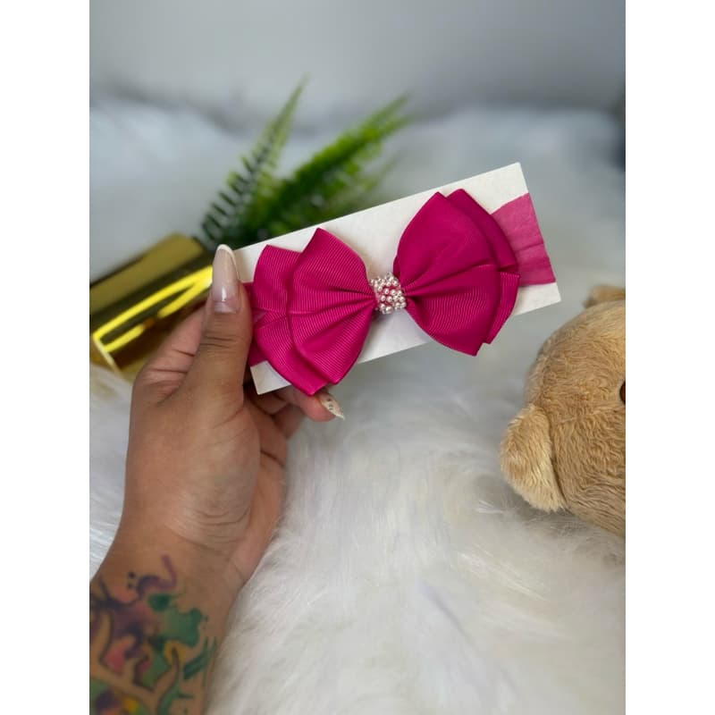 Laços Temáticos para Bebê Rosa Pink Faixas Acessórios Infantis Mesversario Fantasias