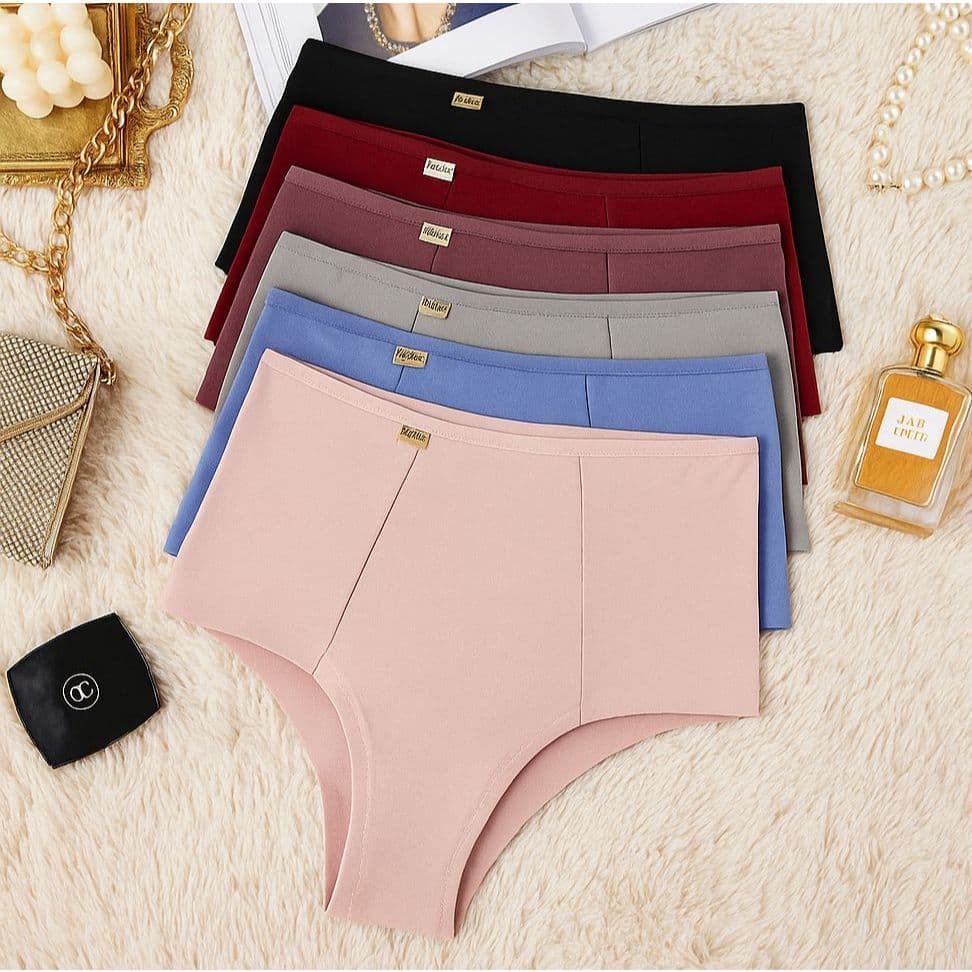 Kit 5 calcinhas Cós Alto modela culote Segura Barriga - do tamanho M ao 52 plus size romantic