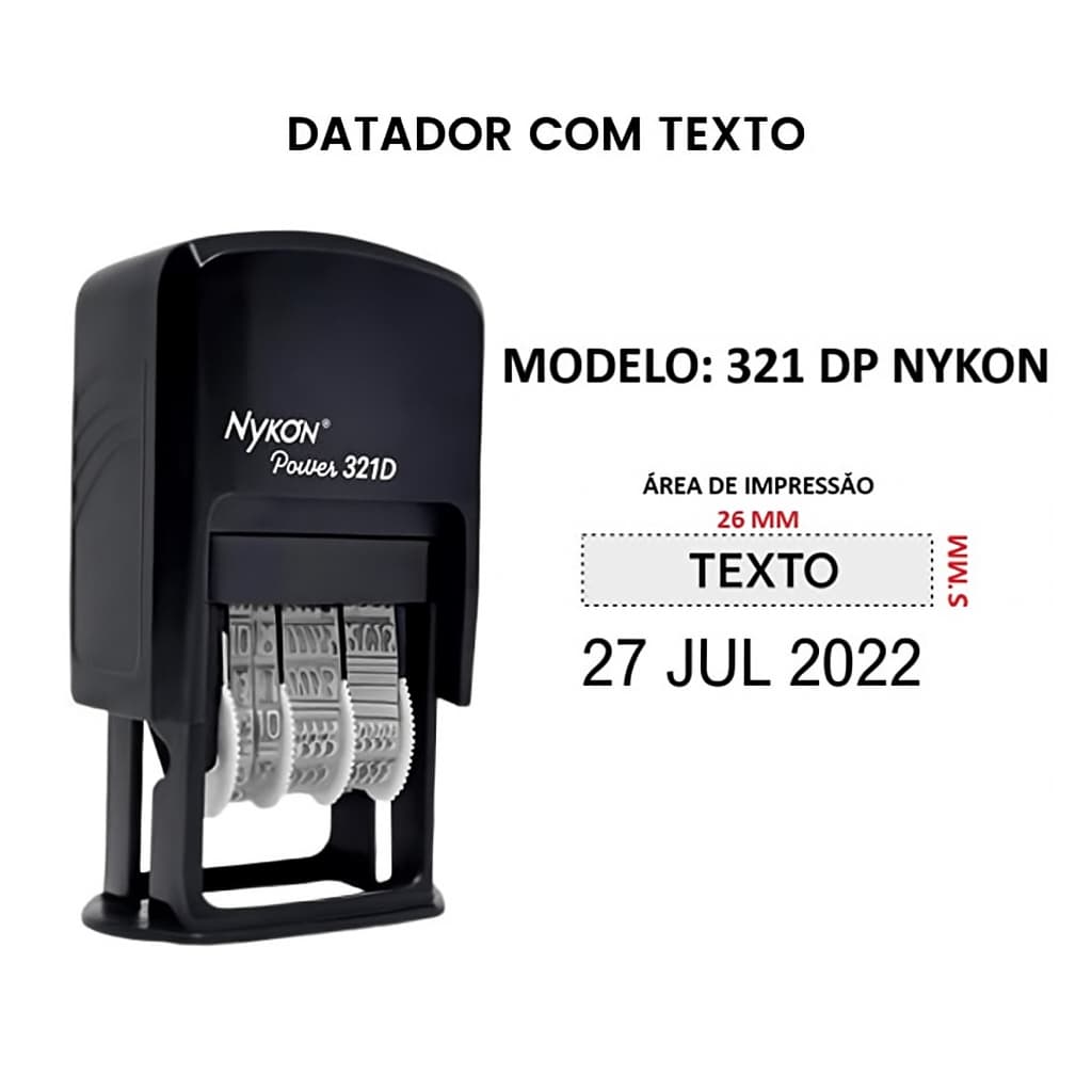 Carimbo Datador Nykon 321DP 25X4mm