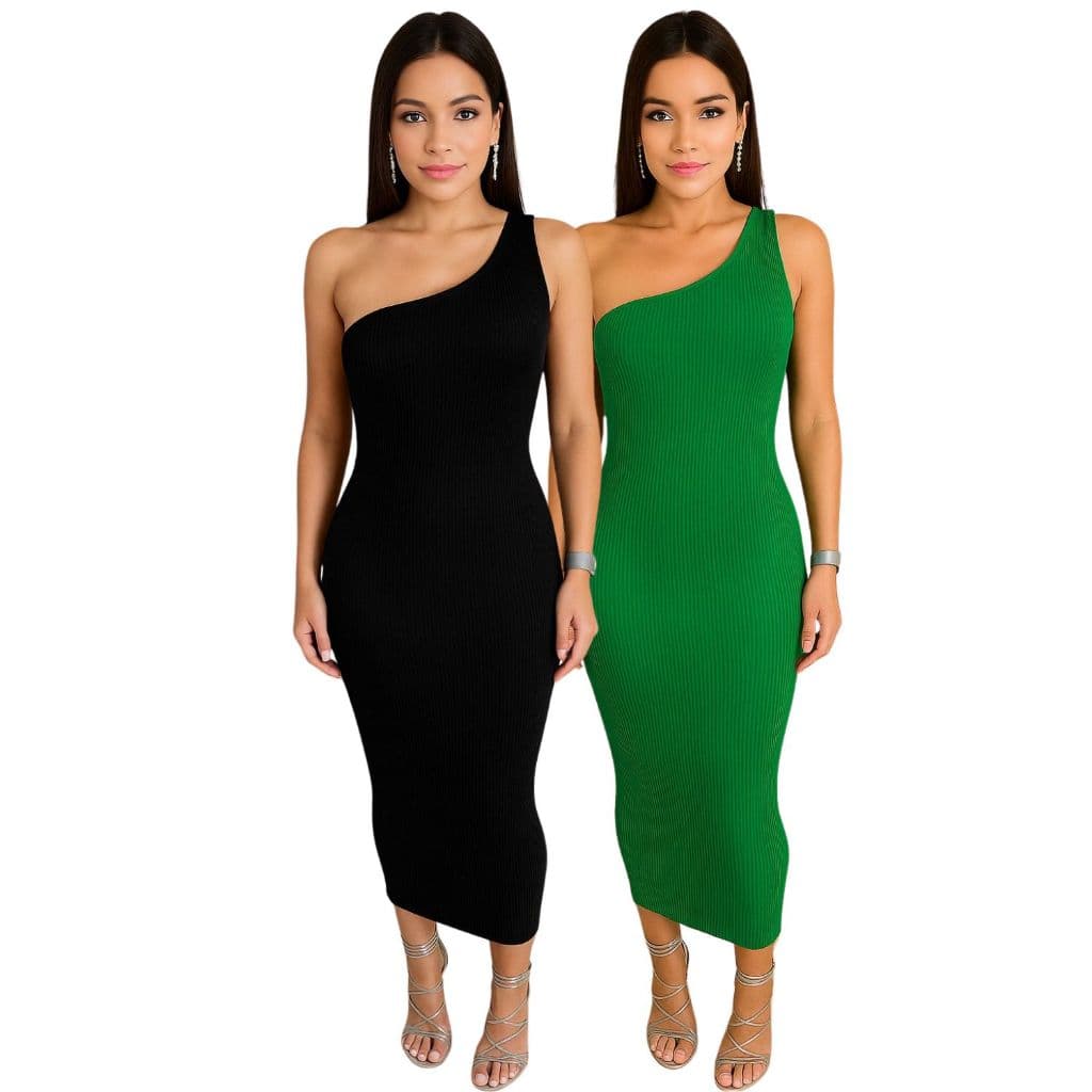 Kit 2 Vestido Feminino Mula Manca Tubinho Nula Manga Midi