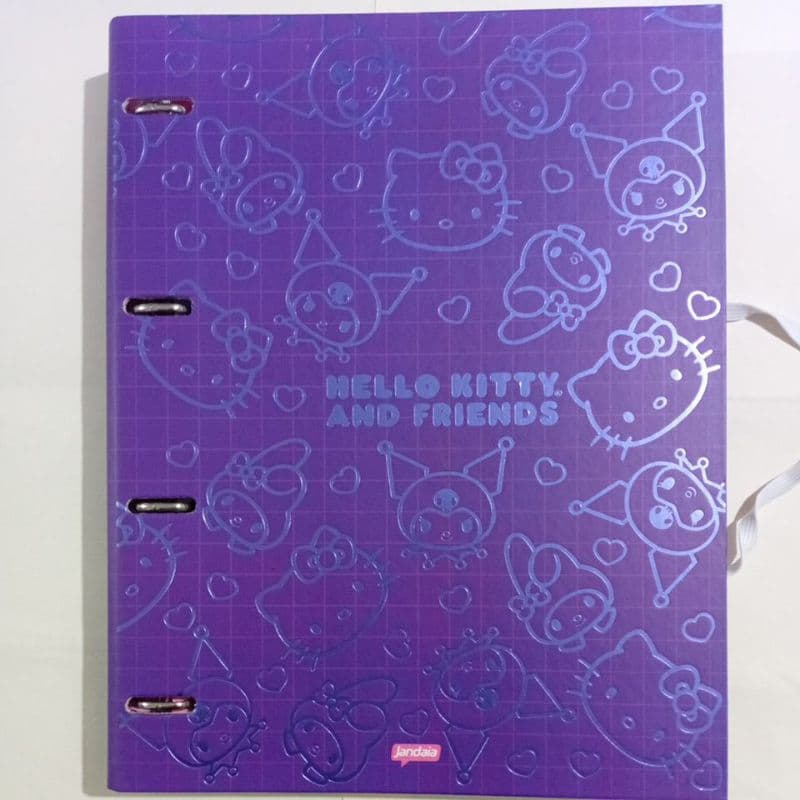 Caderno argolado univ Hello kitty e And Friends 80 folhas ➕️ refil p\ reposição.