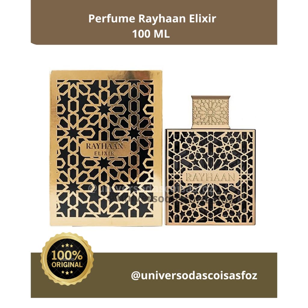 Perfume Rayhaan Elixir EDP Original Lacrado Fragrância Exclusiva Alta Fixação  Elegância Inspirado no JPG Le Male Elixir