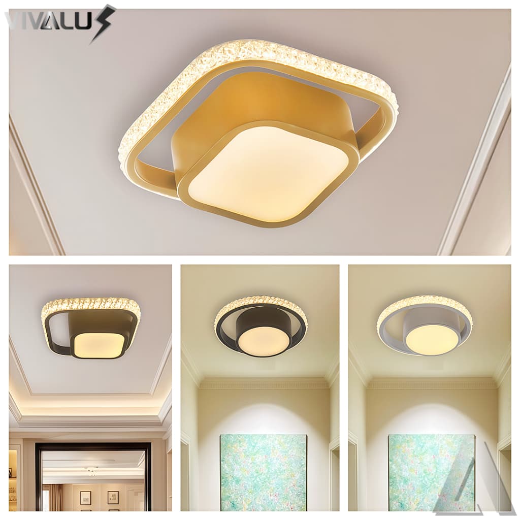 Luminária De Teto Plafon Led Moderna Lustre para Corredor Sala Quarto Cozinha 3 Cores Em 1 20W 20CM