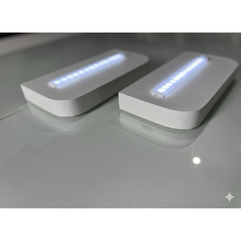 Kit 2 Prateleiras 100% MDF com Suporte Invisível LED Embutido Sensor de Presença Borda Arredondada