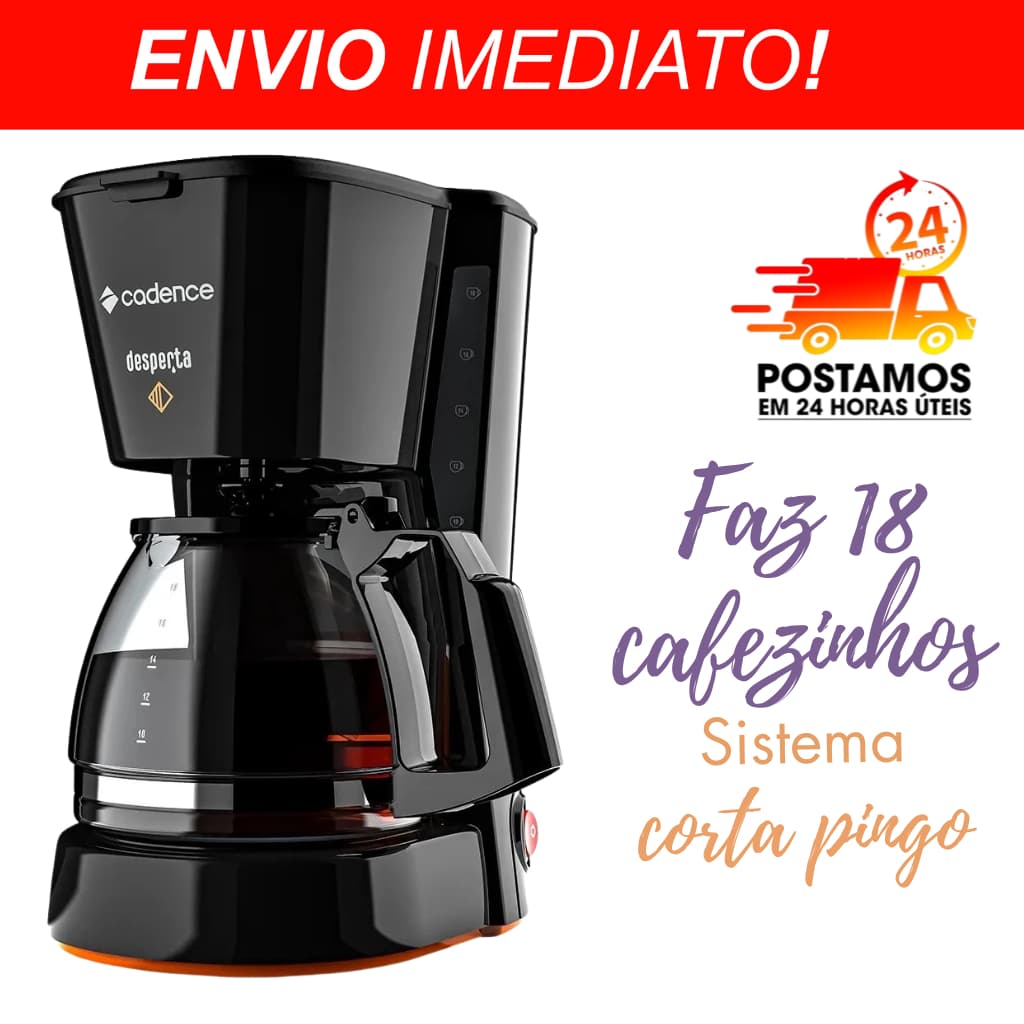 Cafeteira Elétrica Desperta Cadence Contrast 18X CAF338 Preta - 127v