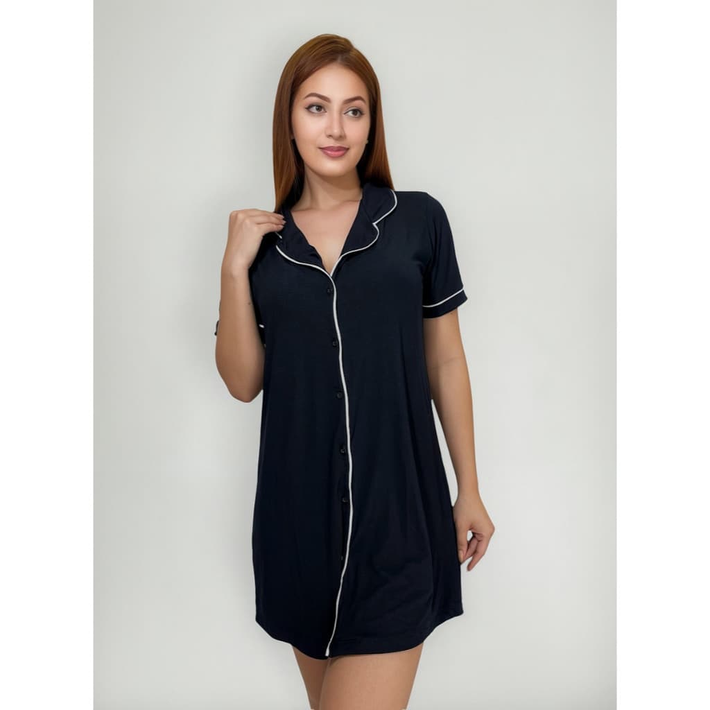 Camisola pijama feminina adulta Americana botões que abrem matarnidade