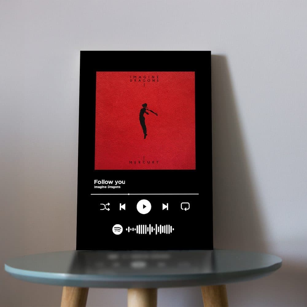 Quadro Decorativo Personalizado C Sua Musica Spotify Branco/Preto