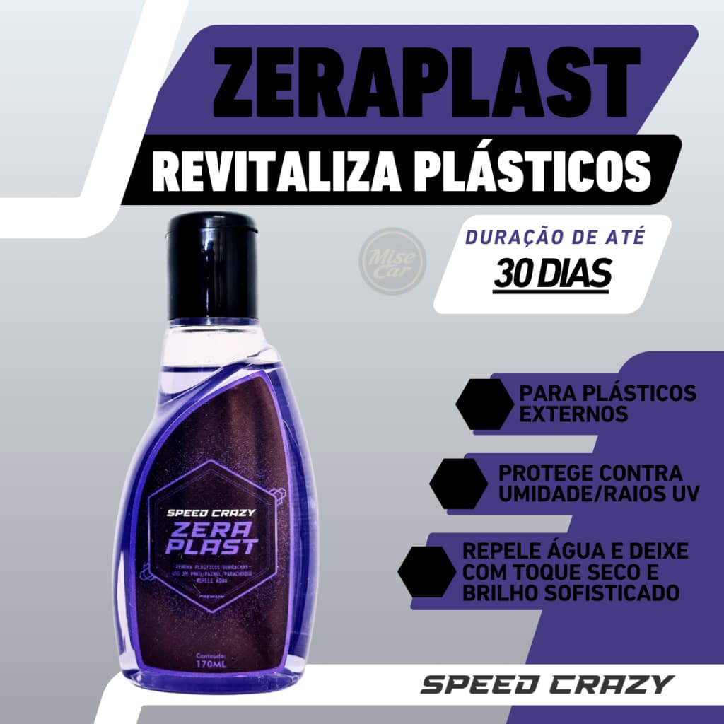 Revitalizador de Plásticos Externos Zeraplast Não Sai Com Água Restaurador 170ml Speed Crazy