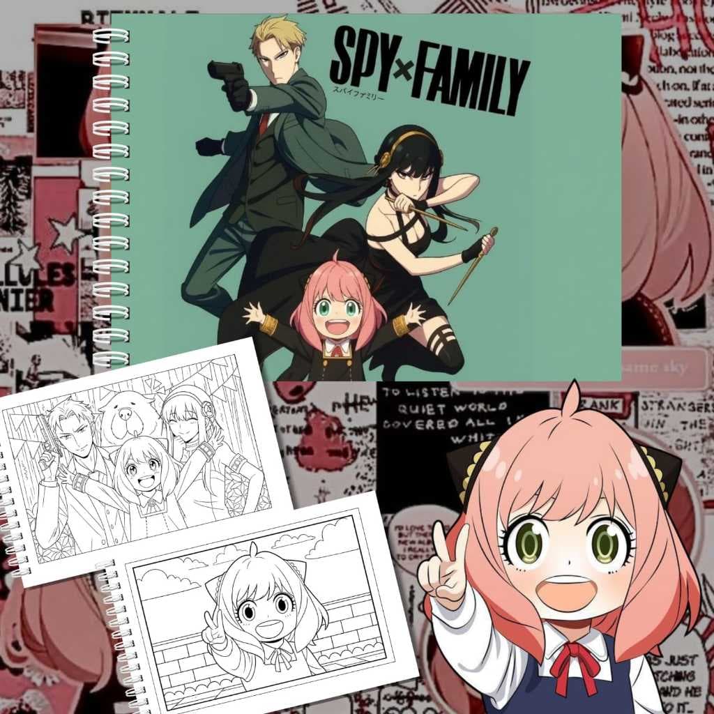 Livro de colorir ANYA SPY X FAMILY | Capa dura | folhas grossas 180g | 50 folhas