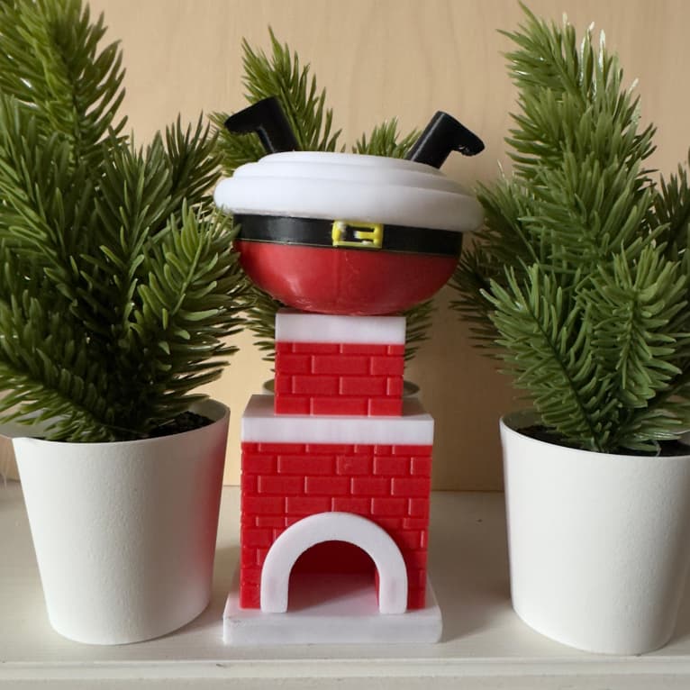 Muggora Papai Noel descendo Lareira de Natal Vários Tamanhos