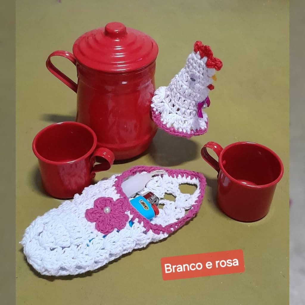 Kit Cozinha Porta isqueiro Vela ou Fosforo  + Bico Para Cobrir Bule Feiro a Mão