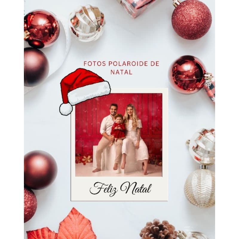 Kit de Mini Fotos "Feliz Natal" - Presente de Natal - Cartão de Natal - Ideal para presentear quem você ama