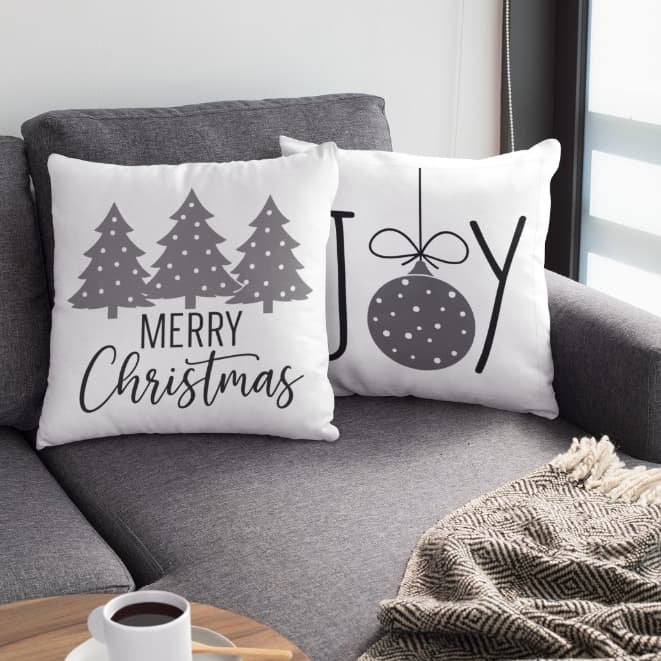 Kit c/ 2 Capas de Almofada Decorativas  40x40 - Natal Capa De Almofada Sopa Papai Noel
