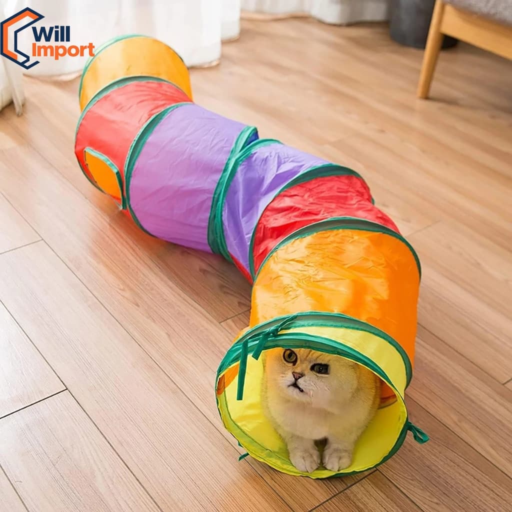 Brinquedo Para Pets Túnel Labirinto Para Gatos Colorido