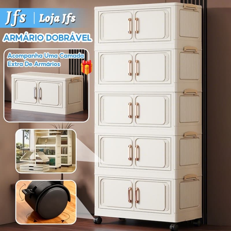 【Acompanha Uma camada extra de armários】Caixa Organizadora DIY Armario Armazenamento Dobrável Empilhavel