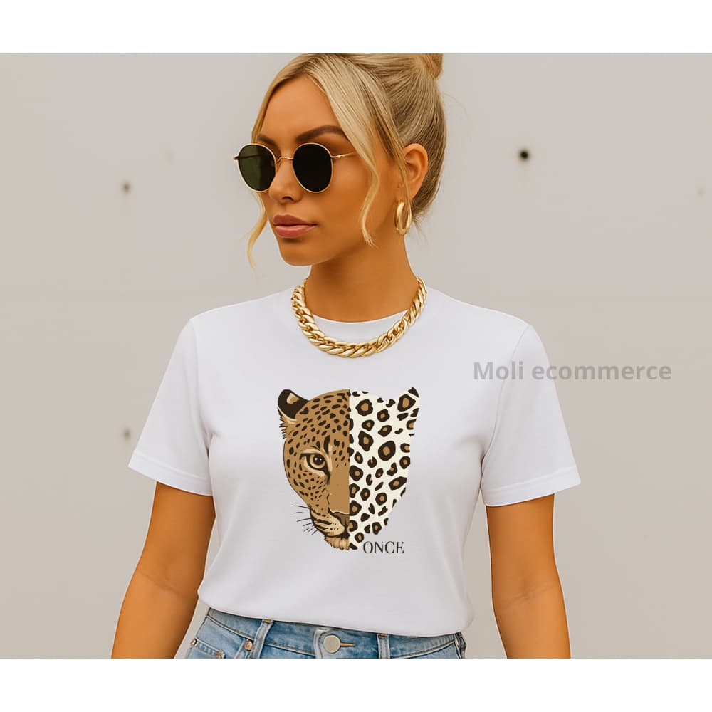 Camiseta  tshirt Feminina Estampa Onça