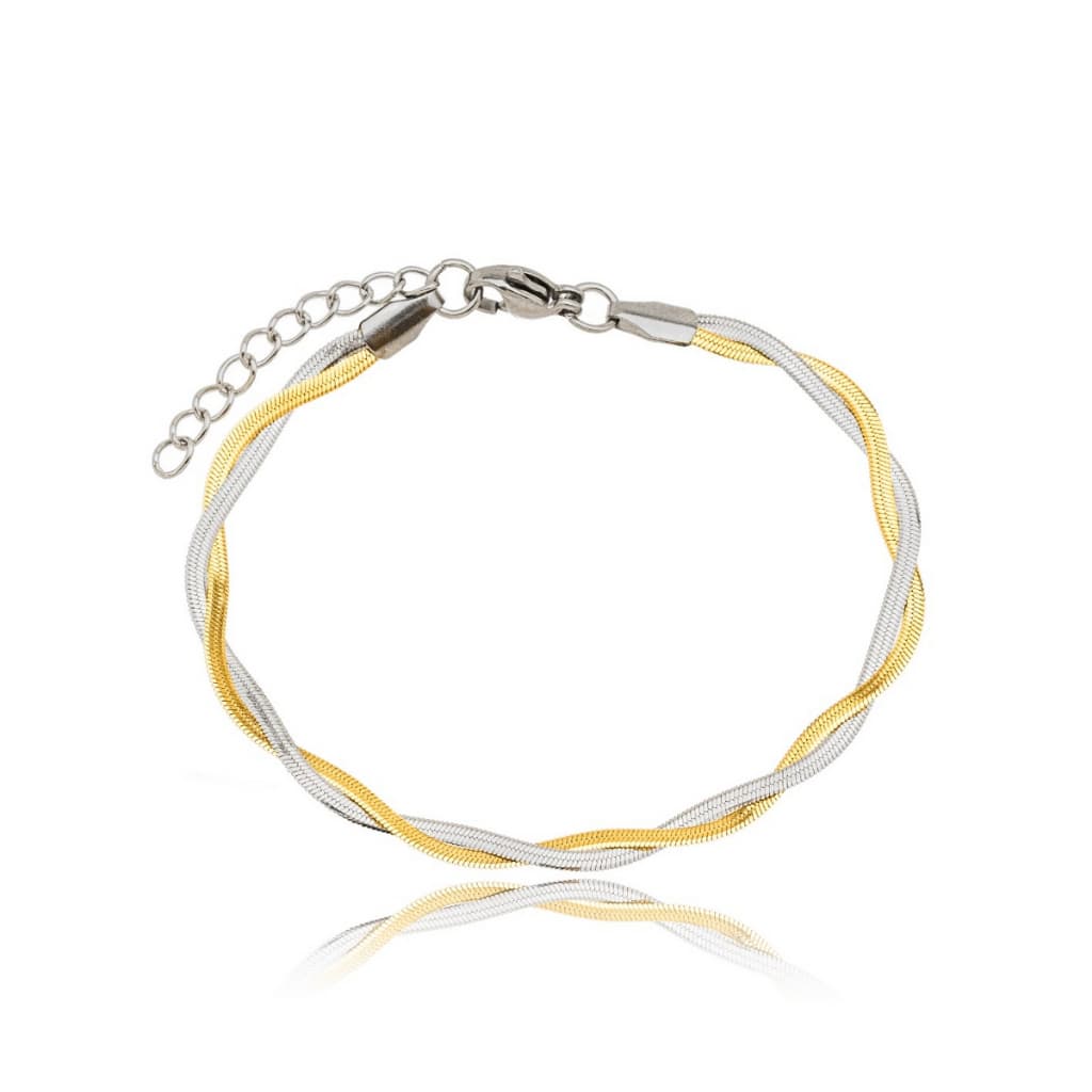 Pulseira Aço Inox Fitas Trançadas Mix de Cores
