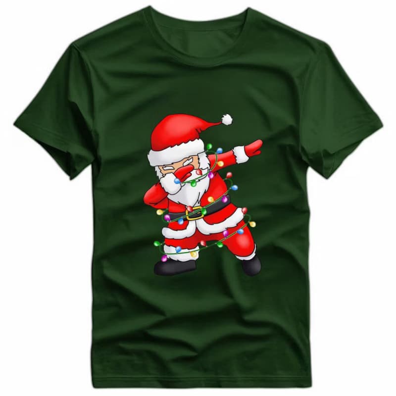 Camiseta De Natal Papai Noel Led unissex Camisa personalizada T-shirt estampada 100% Algodão