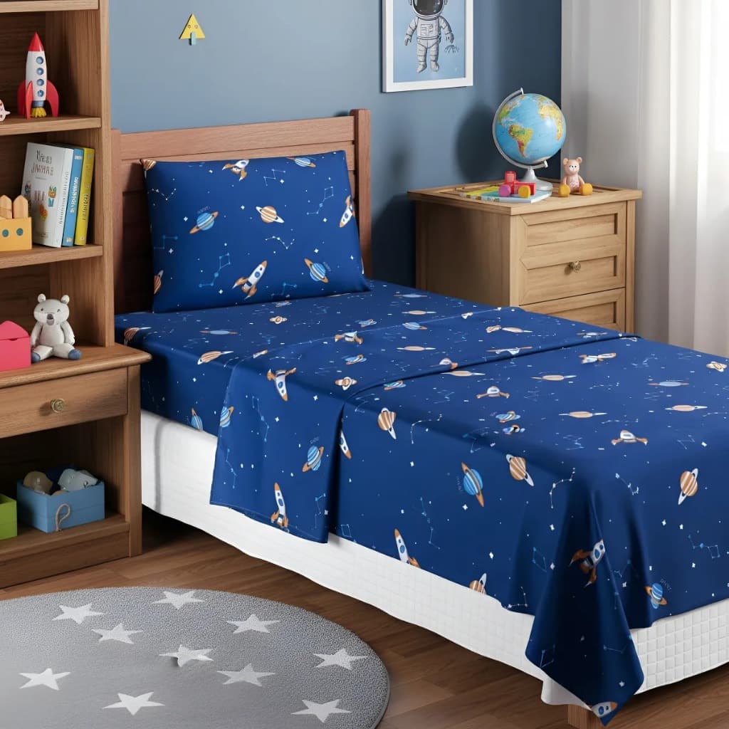 Roupa Cama Solteiro Menino Ou Menina Lencol Bouti Infantil 03 Pçs
