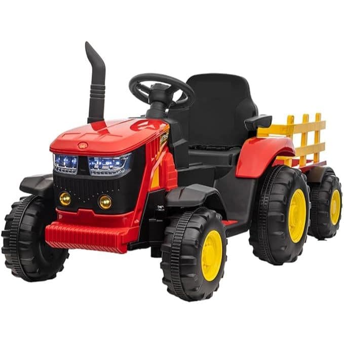 Carro Elétrico Trator Infantil 12v Quadriciclo de Passeio com Controle Remoto Carretinha Zippy Toys
