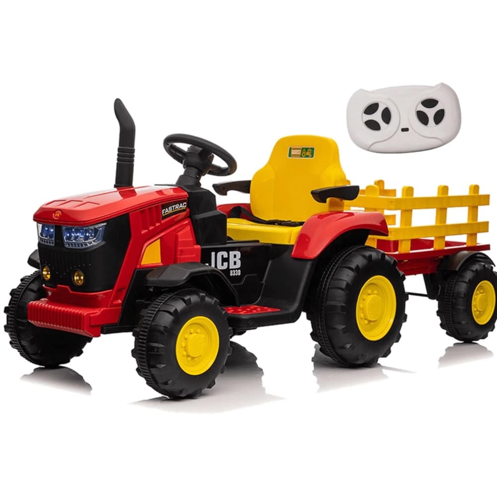 Trator Elétrico Mini Carrinho de Passeio Infantil Quadriciclo com Controle Remoto e Carretinha
