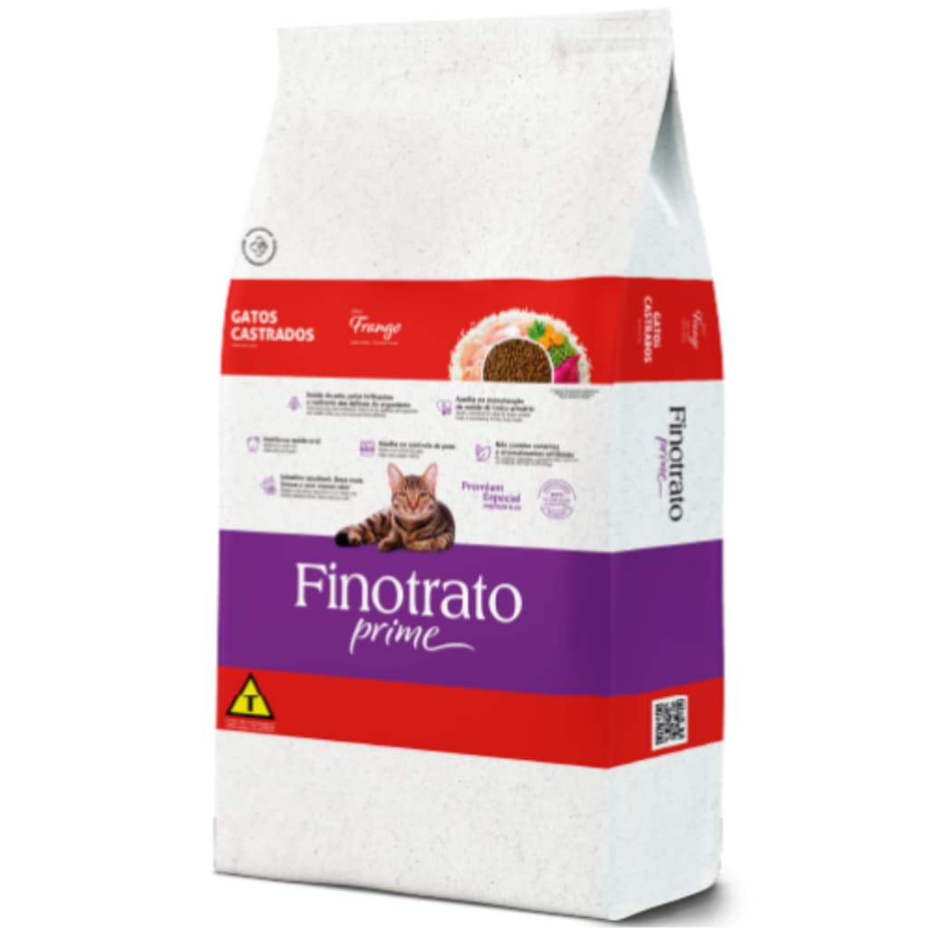 Ração Finotrato Prime Para Gatos Castrados Sabor Frango 10,1kg