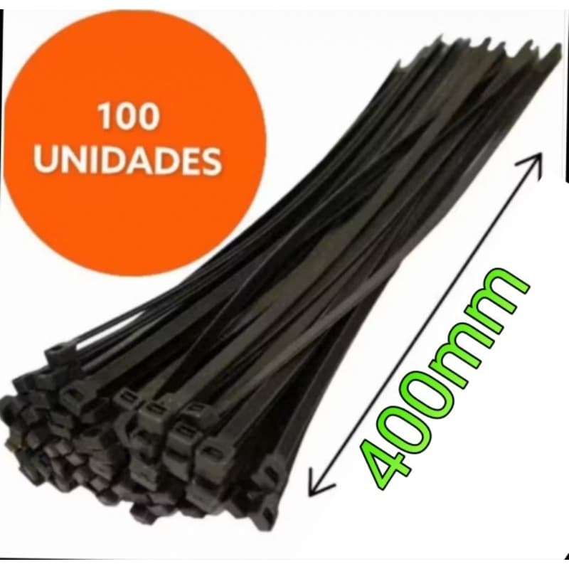 100pc Abraçadeiras De Plástico,25/30/40/cm Fortes Nylon Com Travamento Automático preta/branco