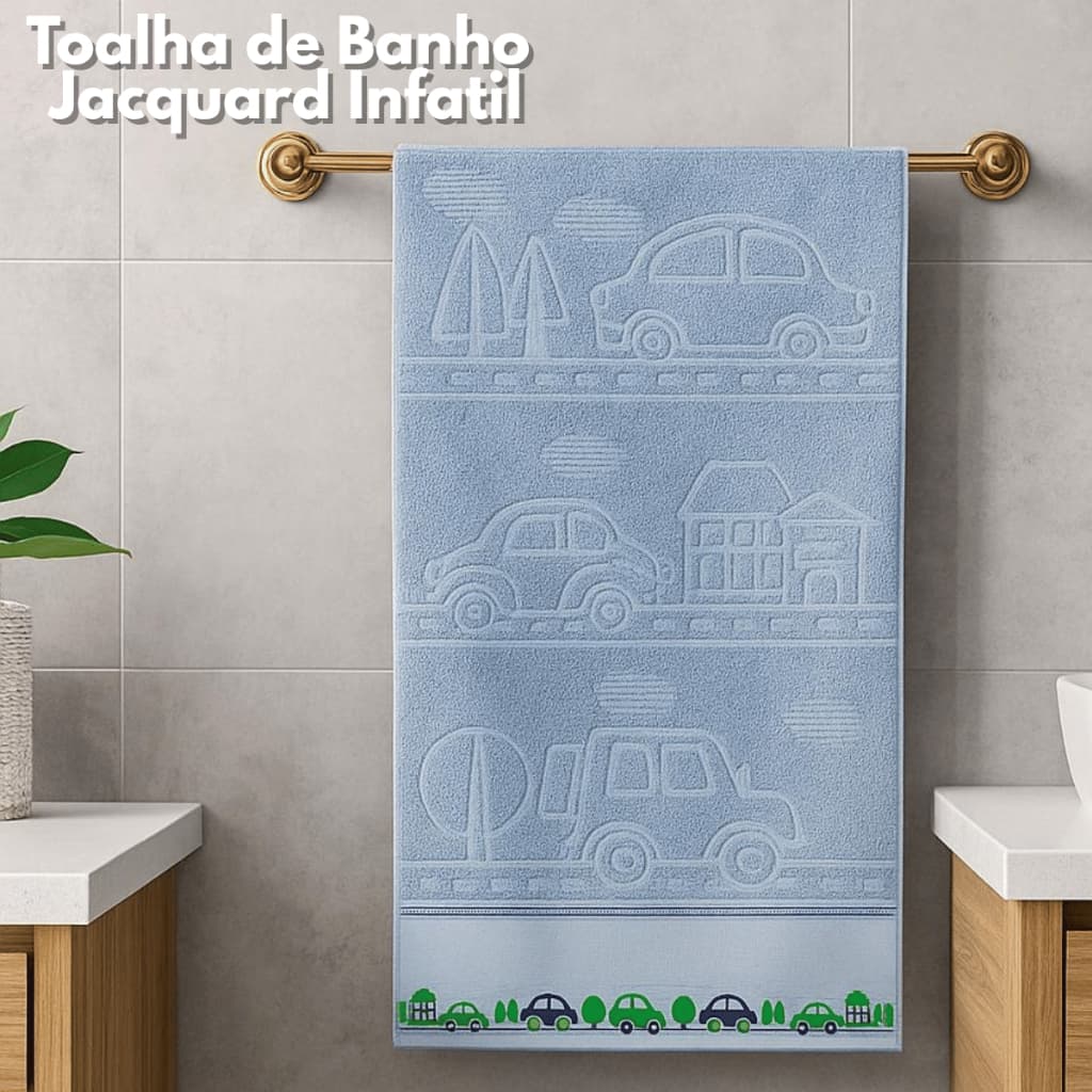 Toalha Infantil Banho Desenho Alto Relevo Antialérgica Com Barrado