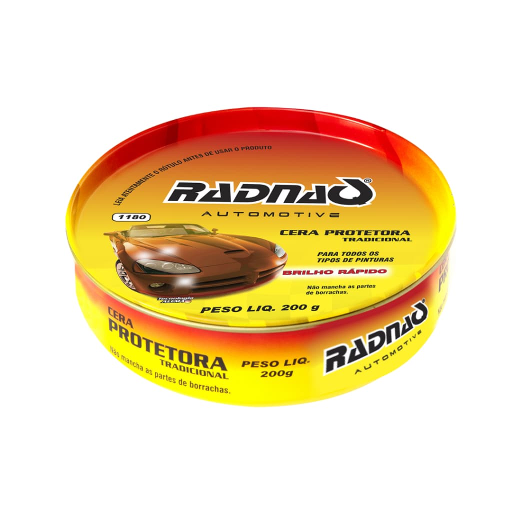 Cera Protetora Radnaq 200ml Brilho E Proteção Para Pintura Automotiva Carros Motos