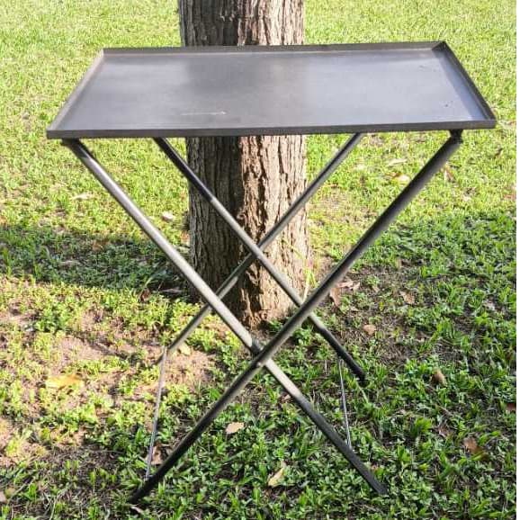 Mesa Suporte Portátil p/ Fogão 2 Bocas | Fechada, Dobrável, Ideal p/ Camping e Viagem