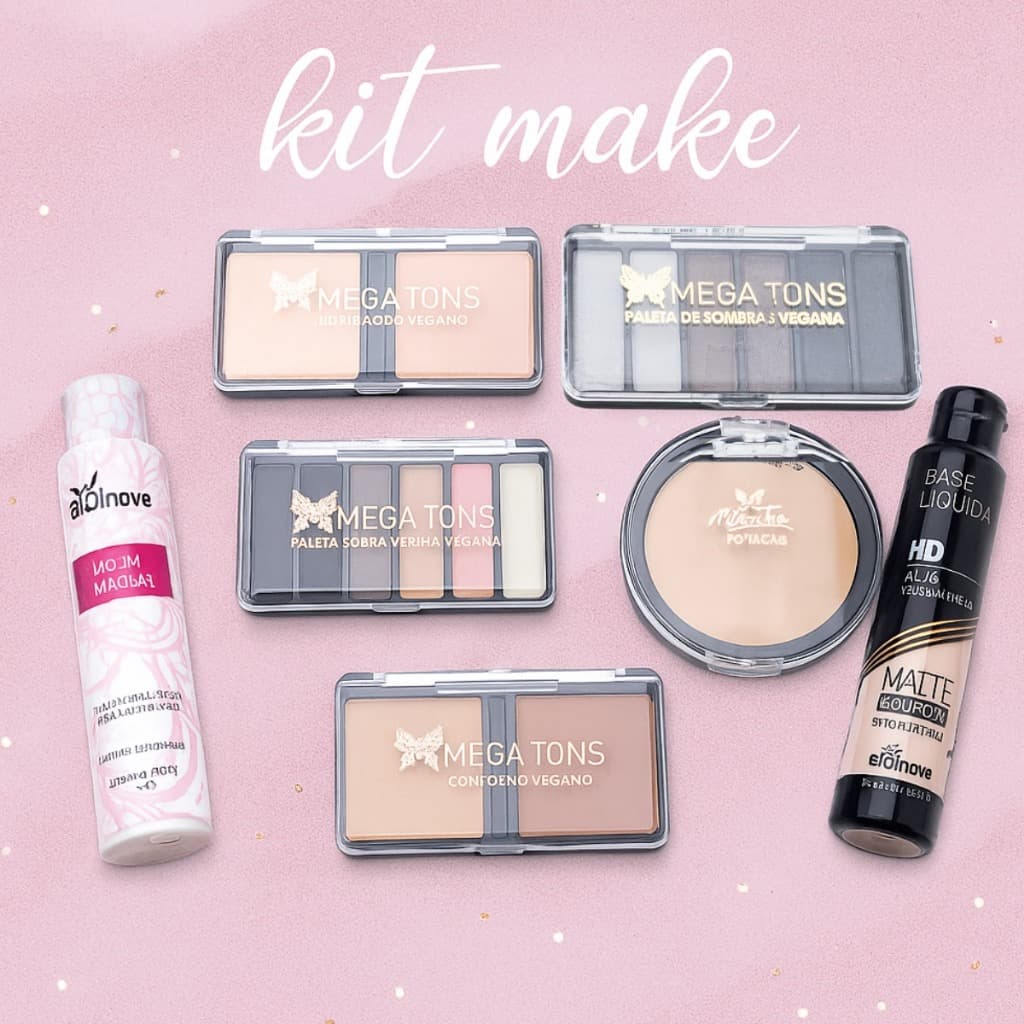 Kit Maquiagem Para Pele Média Com Design De Sobrancelha Paleta Sombras  Make Alta Fixação