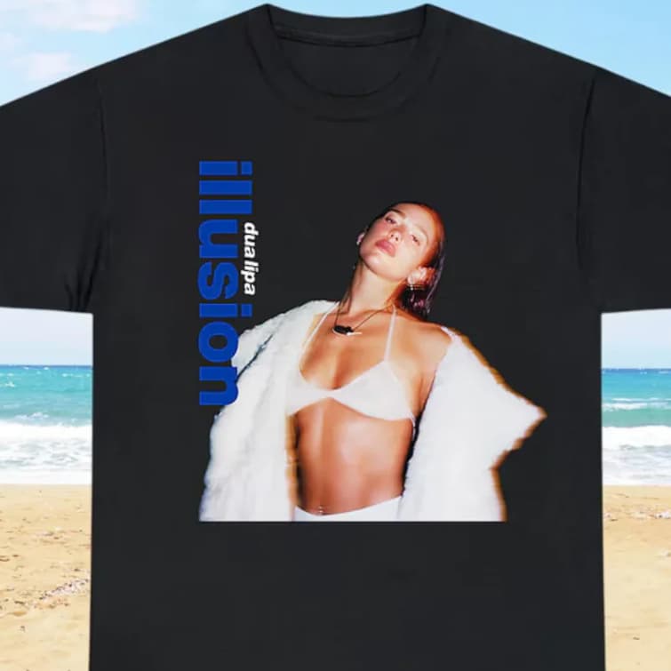 Camiseta Premium  Dua Lipa Ilusion Unissex Camisa 100% Algodão