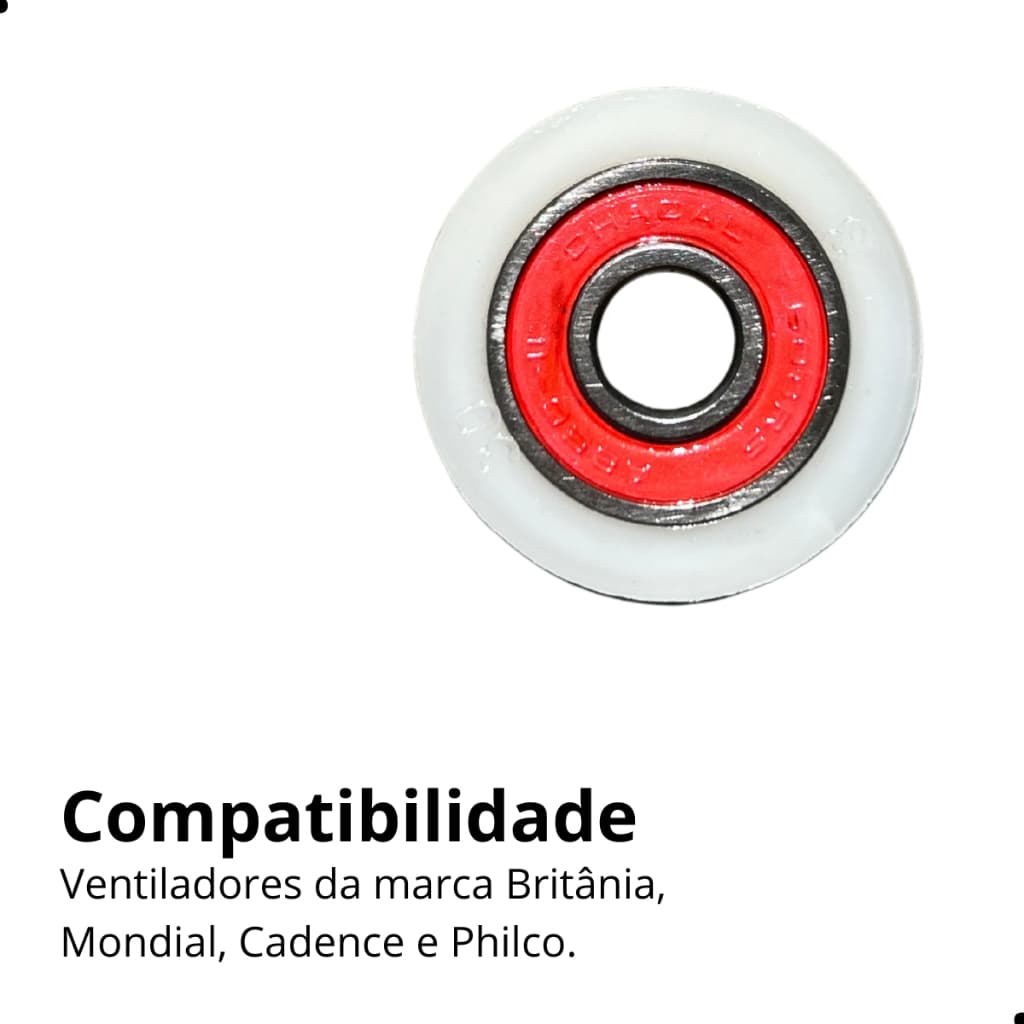 Kit 10 Calço Suporte com Rolamento 608RS Mancal Ventilador Substitui Bucha Universal Premium